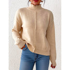Ashley - Women's High-Neck Long Sleeve Knit Sweater 2