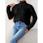 Ashley - Women's High-Neck Long Sleeve Knit Sweater 3