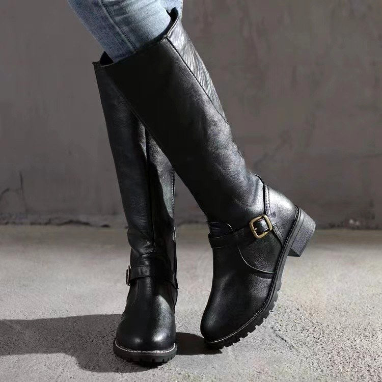 Ashlyn - Women’s Knee-High Buckle Riding Boots 4