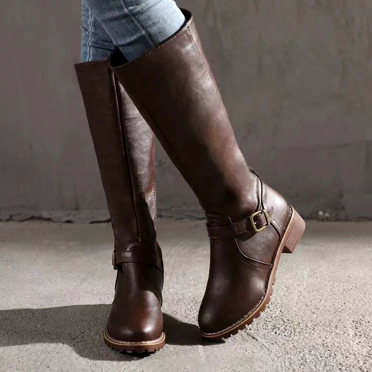 Ashlyn - Women’s Knee-High Buckle Riding Boots 5