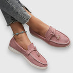 Audrey - Women's Suede Tassel Loafers with Platform Sole