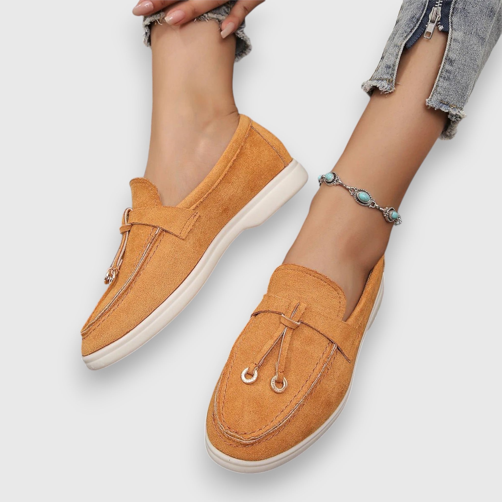 Audrey - Women's Suede Tassel Loafers with Platform Sole