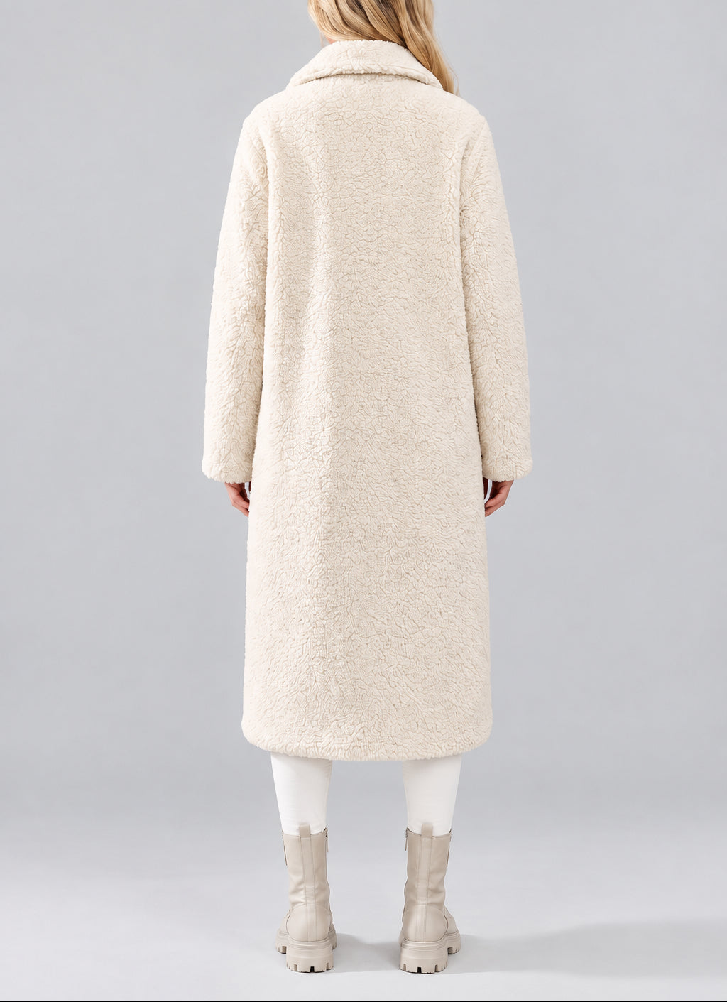 Aurelia - Women's Button-Front Teddy Coat with Notch Lapels