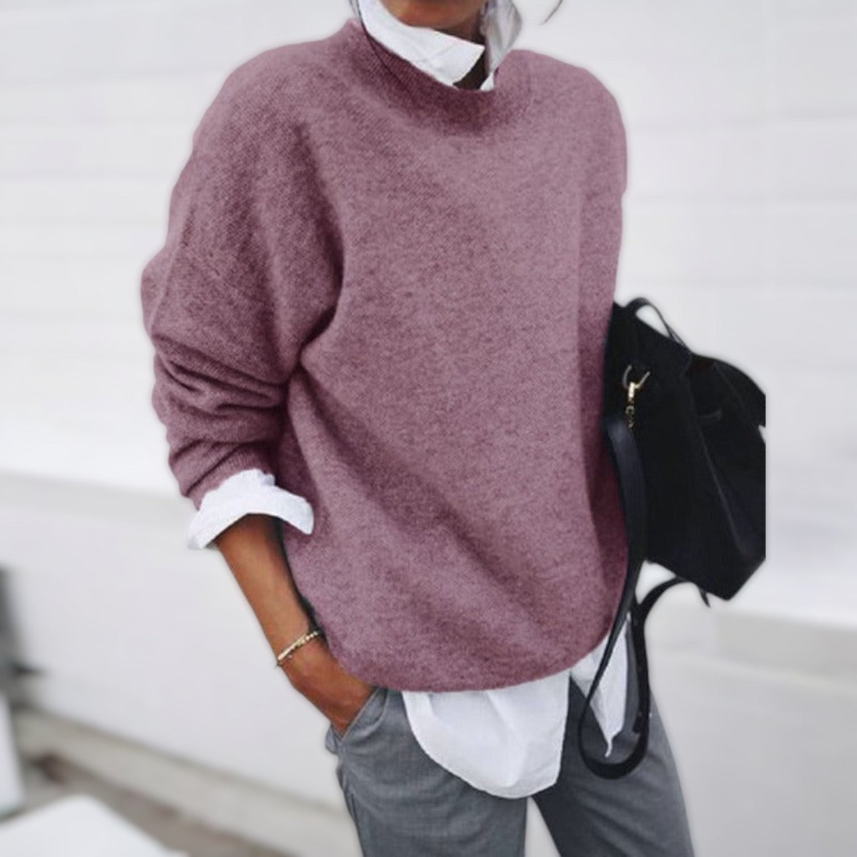 Aurelia - Women's Textured Crewneck Sweater
