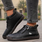 Aveline - Women's Casual Lace-Up Shoes with Side Zipper