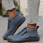 Aveline - Women's Casual Lace-Up Shoes with Side Zipper