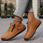 Aveline - Women's Casual Lace-Up Shoes with Side Zipper