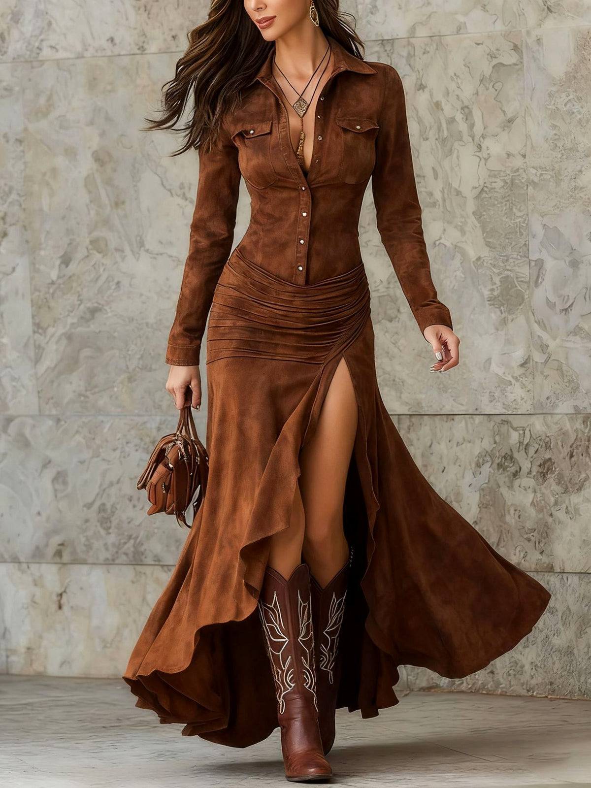 Avianna – Women’s Western Style Button Front Dress 4