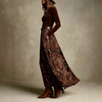 Bailey - Women's Velvet Top & Paisley Maxi Skirt Matching Set