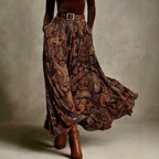 Bailey - Women's Velvet Top & Paisley Maxi Skirt Matching Set