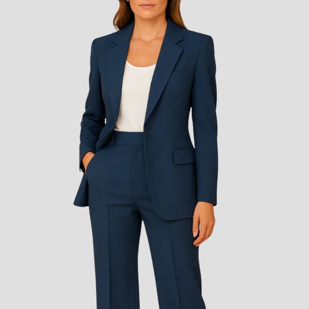 Beatrice - Women's Single-Button Tailored Blazer and Straight-Leg Pant Suit