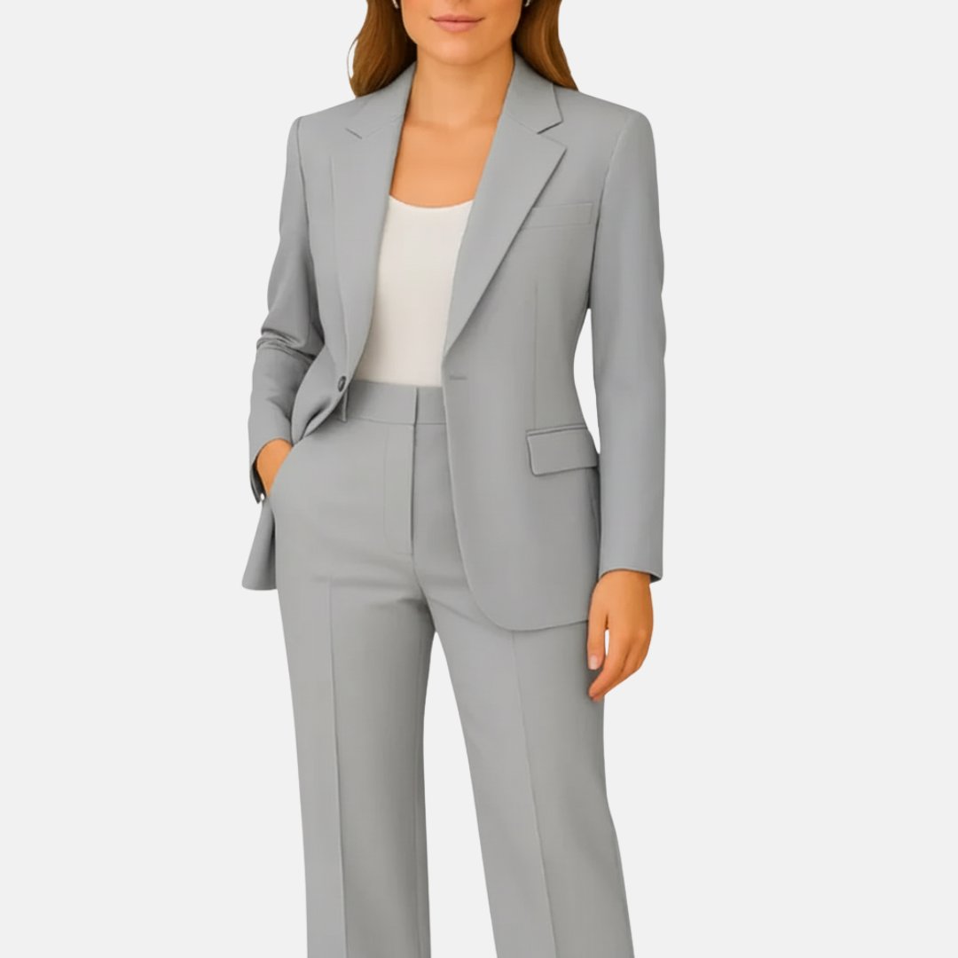 Beatrice - Women's Single-Button Tailored Blazer and Straight-Leg Pant Suit