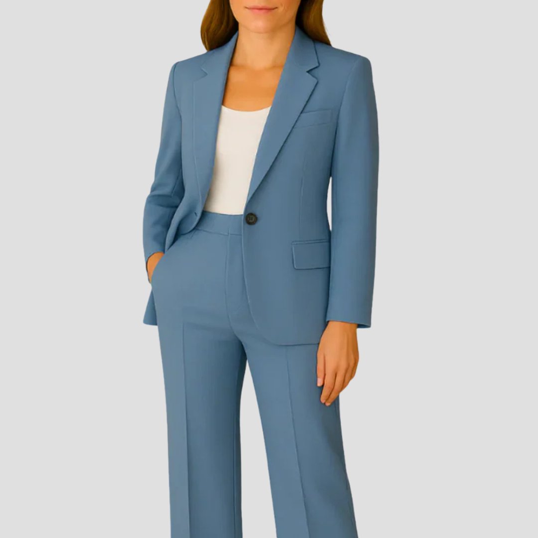 Beatrice - Women's Single-Button Tailored Blazer and Straight-Leg Pant Suit
