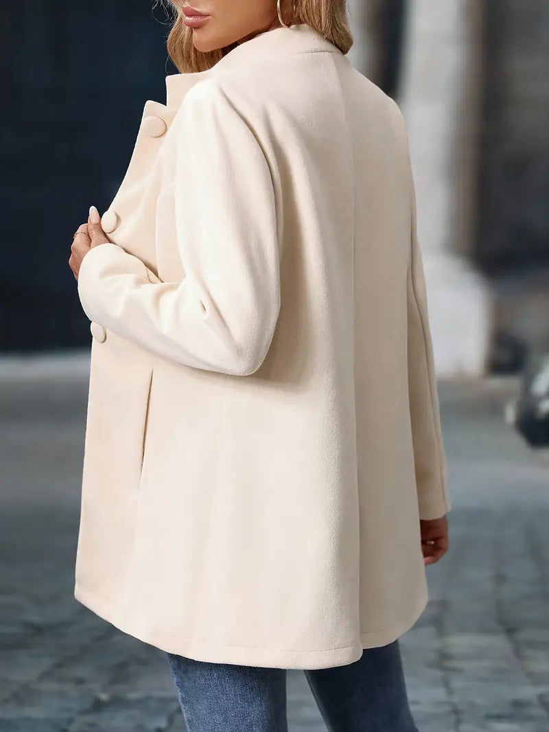 Beatrix - Women's Long Button-Up Blazer Coat