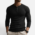 Benedict - Men's Ribbed  Long-Sleeve Henley Shirt