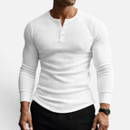 Benedict - Men's Ribbed  Long-Sleeve Henley Shirt
