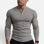 Benedict - Men's Ribbed  Long-Sleeve Henley Shirt