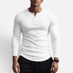 Benedict - Men's Ribbed  Long-Sleeve Henley Shirt