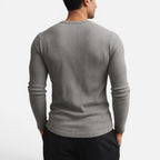 Benedict - Men's Ribbed  Long-Sleeve Henley Shirt