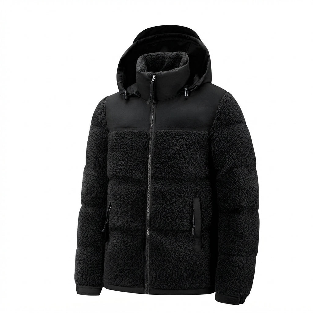 Bennett - Men's Fleece Panel Hooded Puffer Coat