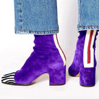 Bess - Women's Suede Square Toe Block Heel Boots