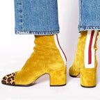 Bess - Women's Suede Square Toe Block Heel Boots