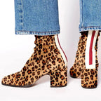 Bess - Women's Suede Square Toe Block Heel Boots