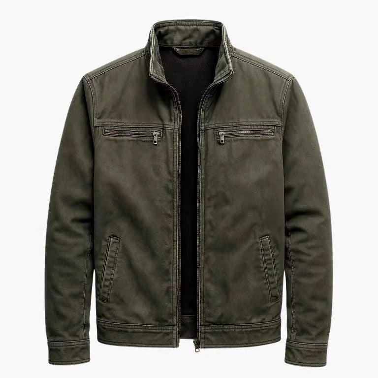 Bradley - Men's Stand Collar Zip-Up Fall Jacket with Pockets 6