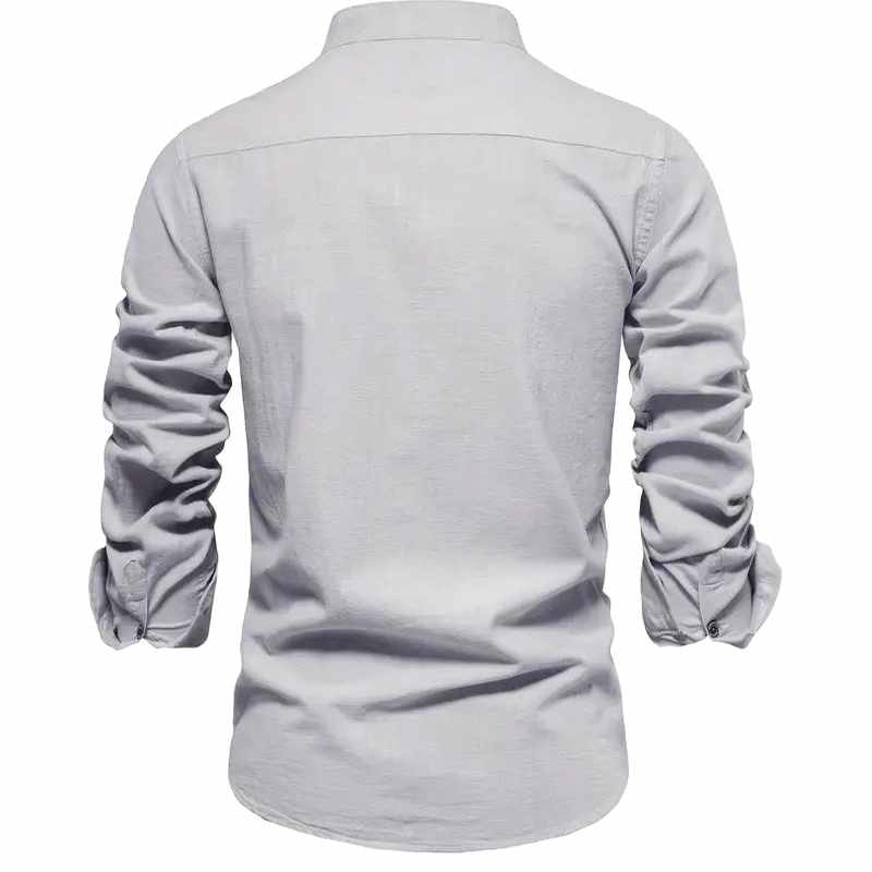 Branson - Men's Slim Fit Mandarin Collar Long Sleeve Shirt 10