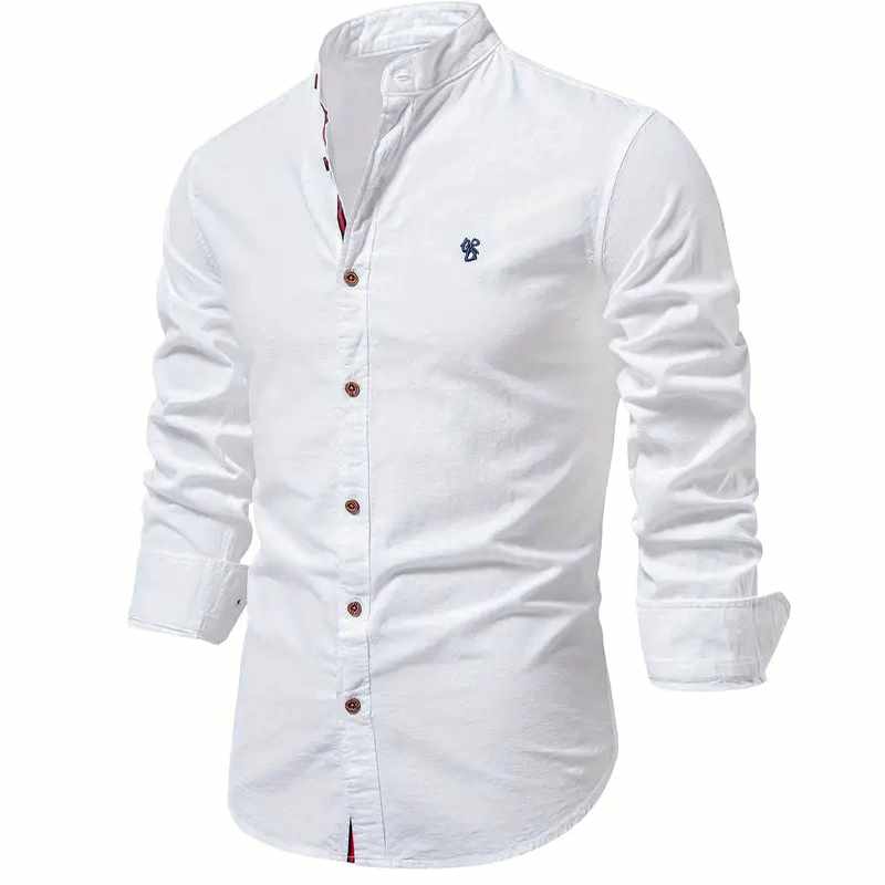 Branson - Men's Slim Fit Mandarin Collar Long Sleeve Shirt 2