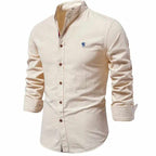 Branson - Men's Slim Fit Mandarin Collar Long Sleeve Shirt 3