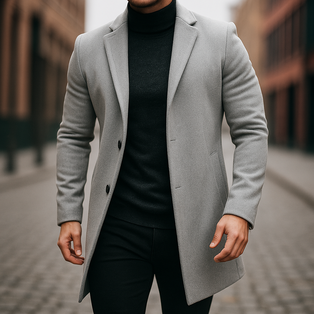 Brennon - Men's Tailored Wool Overcoat