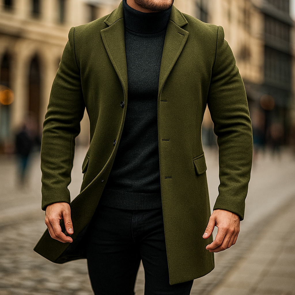 Brennon - Men's Tailored Wool Overcoat