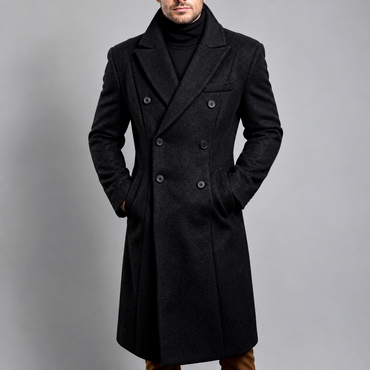 Brice - Men's Tailored Double-Breasted Wool Coat