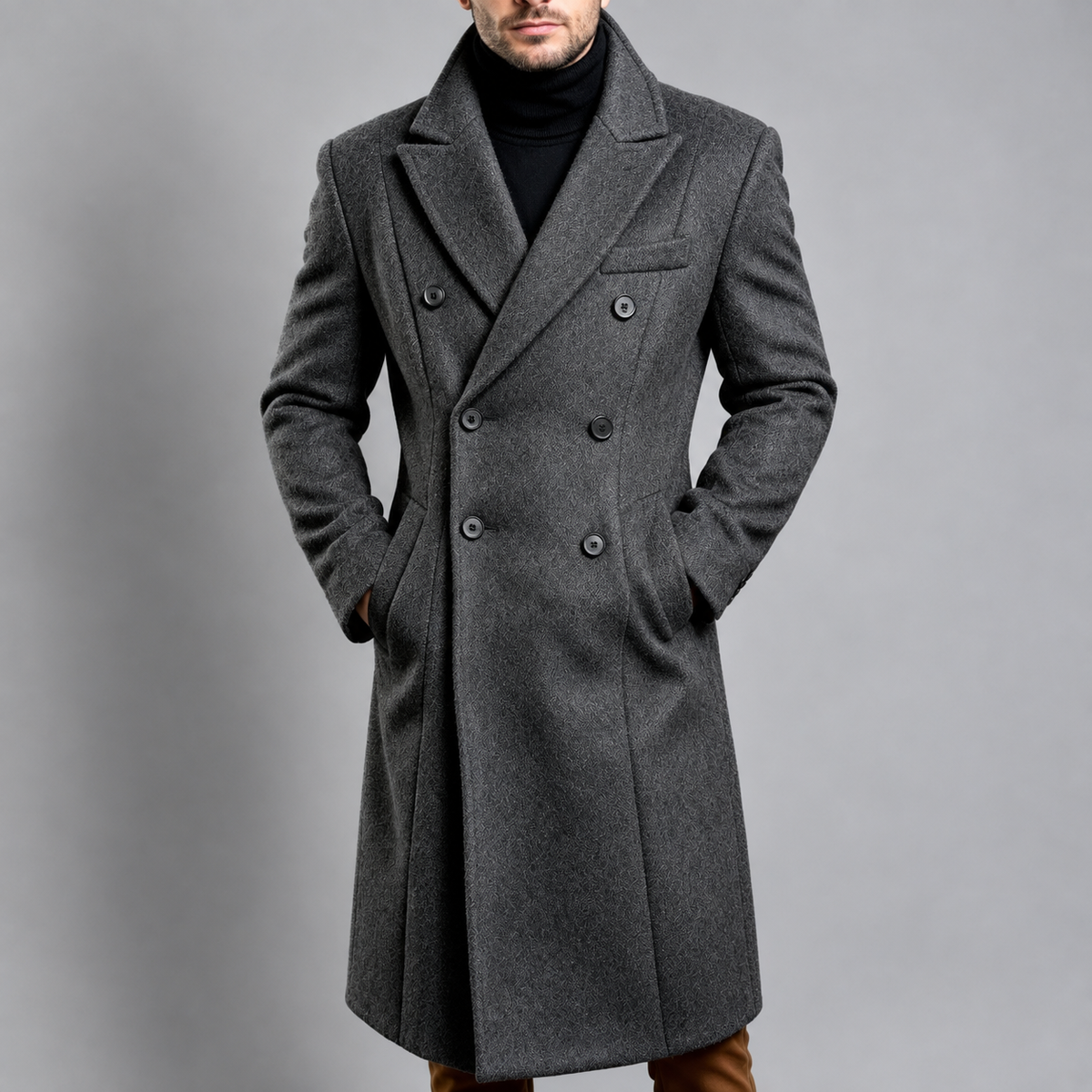 Brice - Men's Tailored Double-Breasted Wool Coat
