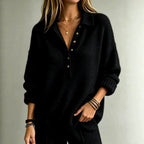 Brigid - Women's Collared Oversized Knit Sweater 4
