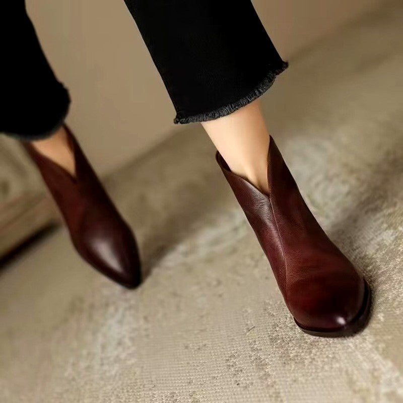 Bronte - Women’s Pointed Toe Block Heel Ankle Boots 3