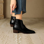 Bronte - Women’s Pointed Toe Block Heel Ankle Boots 4