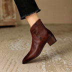 Bronte - Women’s Pointed Toe Block Heel Ankle Boots 5