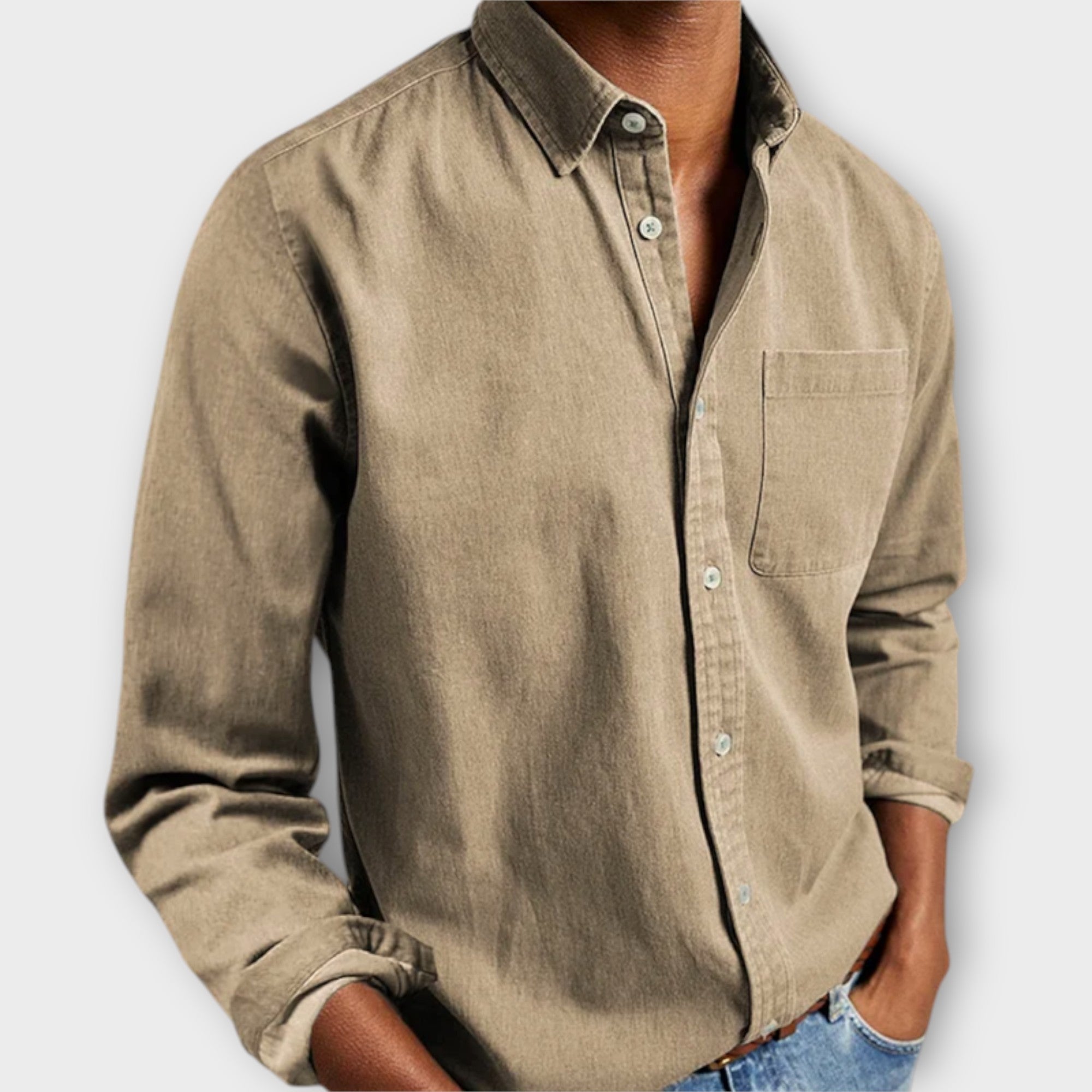Calvin - Men's Classic Denim Button-Down Shirt