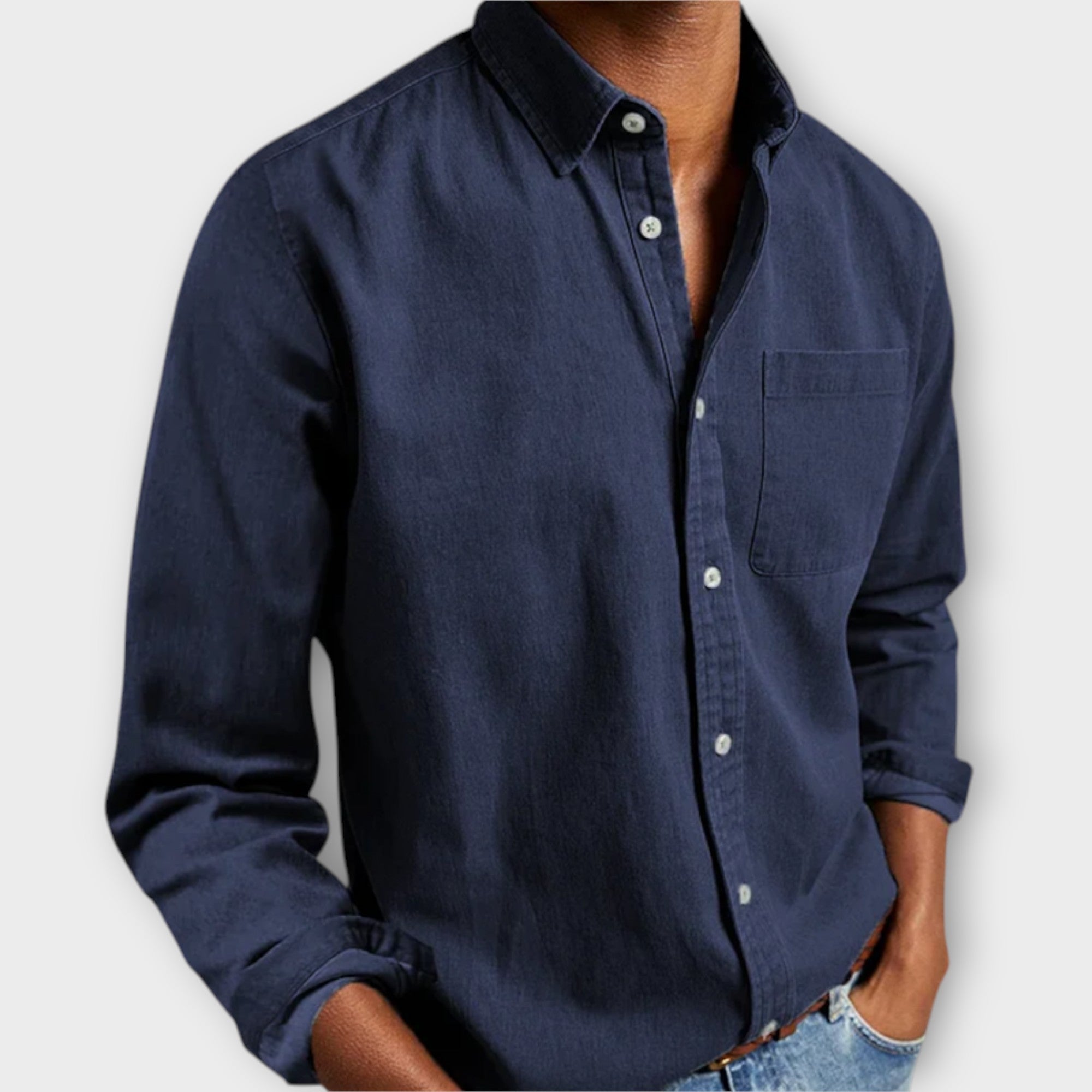 Calvin - Men's Classic Denim Button-Down Shirt