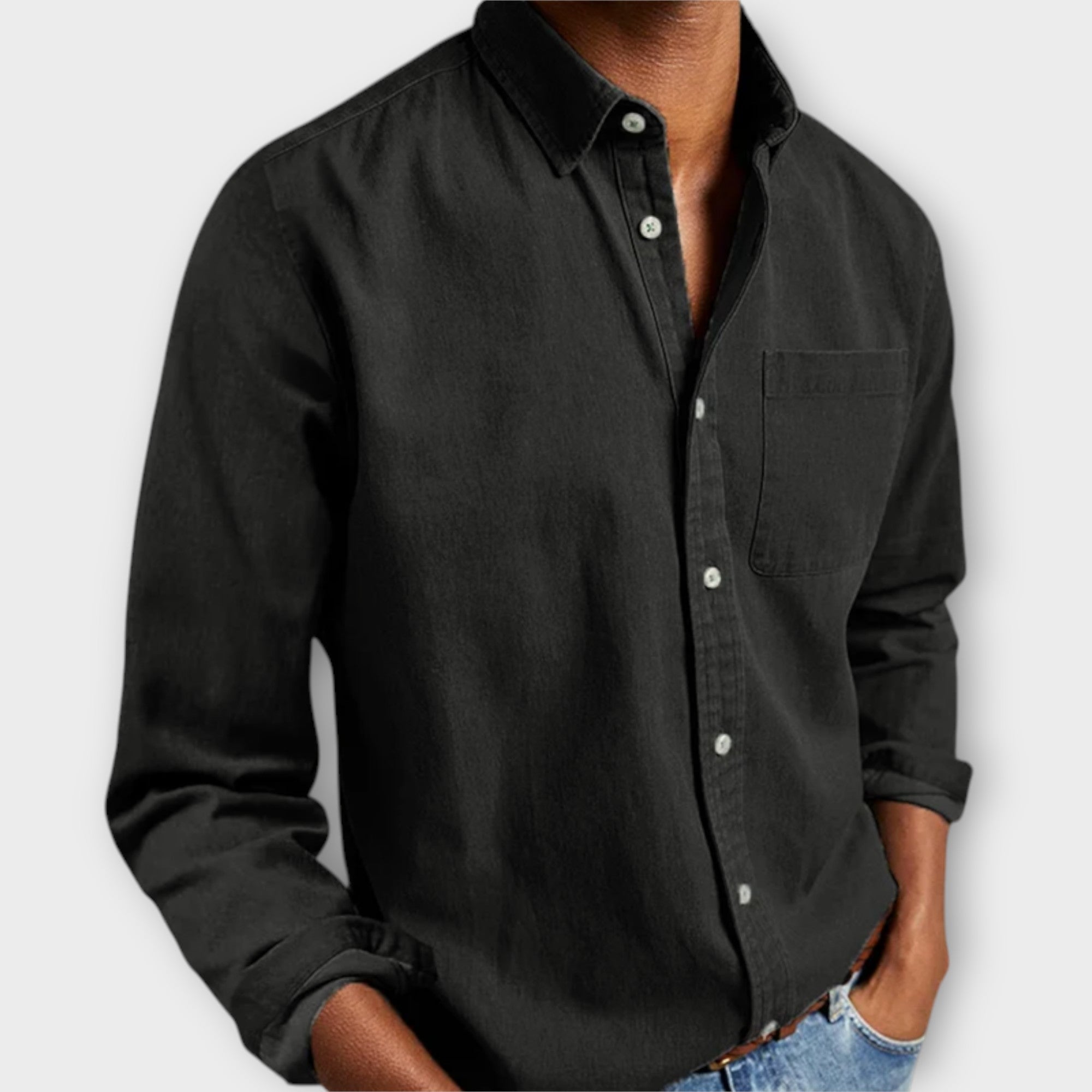 Calvin - Men's Classic Denim Button-Down Shirt