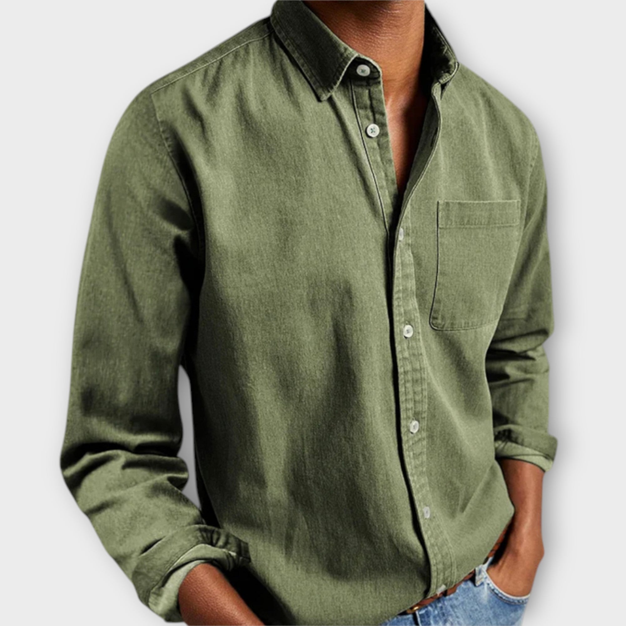 Calvin - Men's Classic Denim Button-Down Shirt