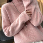 Caprice - Women's Cashmere Mock Neck Cable Sweater 3