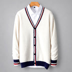 Carlito - Men's Striped V-Neck Button-Front Cardigan 2