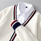 Carlito - Men's Striped V-Neck Button-Front Cardigan 4