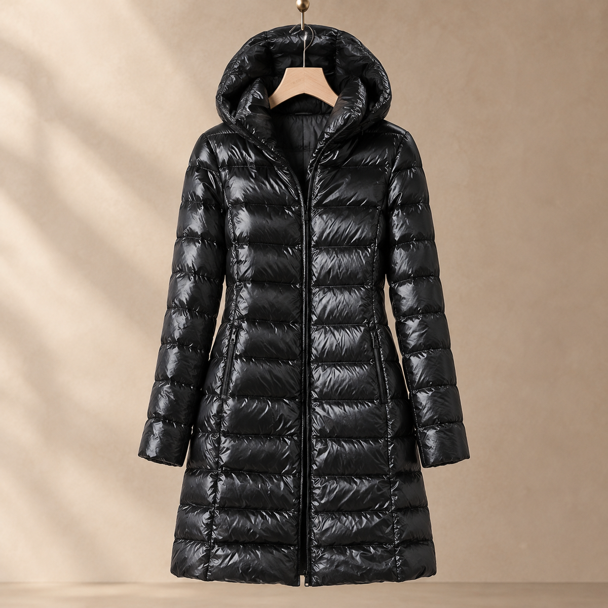 Carlota - Women's Hooded Quilted Down Jacket with Zip Front
