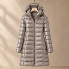 Carlota - Women's Hooded Quilted Down Jacket with Zip Front
