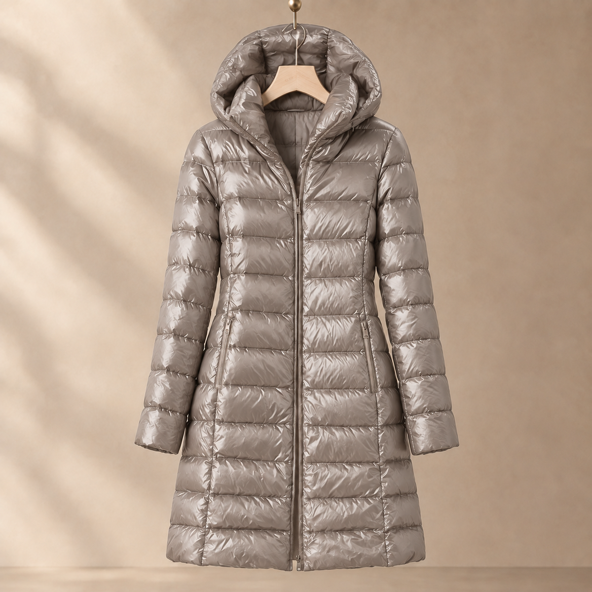 Carlota - Women's Hooded Quilted Down Jacket with Zip Front