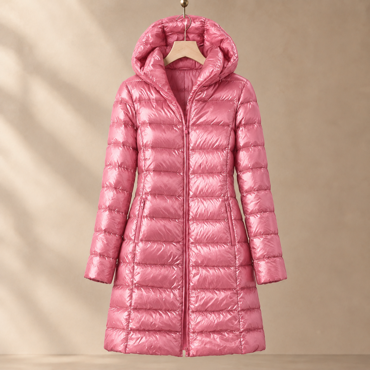 Carlota - Women's Hooded Quilted Down Jacket with Zip Front